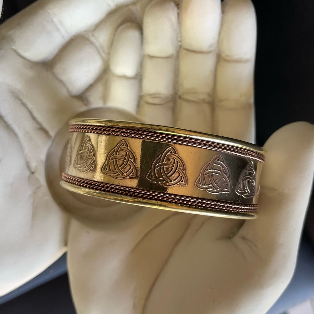 Triquetra Bracelet Cooper and Brass Unisex 1” Wide